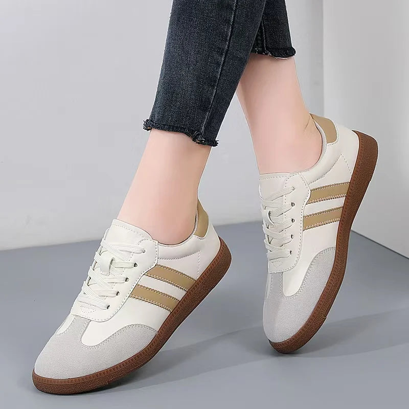 Autumn New Classic Flat Sneakers for Women and Men Retro Low Cut Lace-Up Casual Toe Grey Shoe Chunky Shoes
