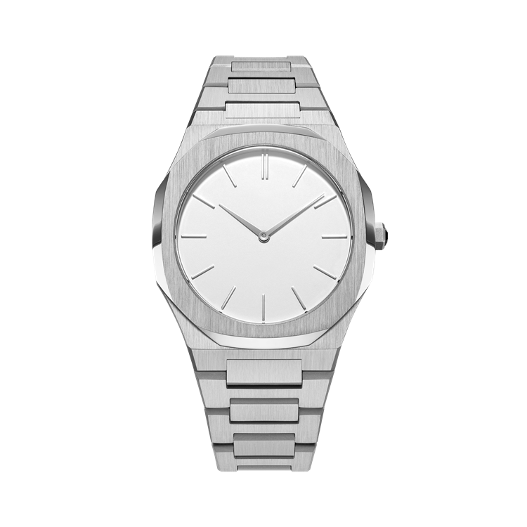 Own Brand Watches Men 40mm Custom logo Luxe Horloge Silver Blue Dial Watch for Men