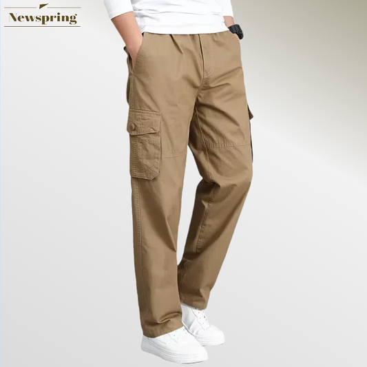 Autumn Winter Casual Outdoor Work Trousers for Men Large Size Medium-Thickness Loose Washed Windbreaker Sports Pants