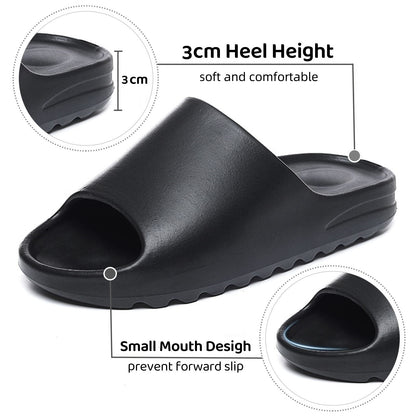 Wholesale Custom Logo EVA Open Toe Slippers Soft Lightweight Casual Sandals for Men Women Summer Thick Bottom Anti-Slip Slides
