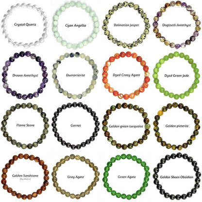 50 Bestsellers Stone Bracelets 8mm Unisex Bracelets Multi Colors Stretched Bracelets Cute and Versatile