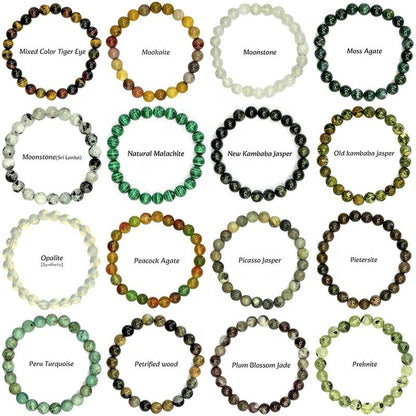 50 Bestsellers Stone Bracelets 8mm Unisex Bracelets Multi Colors Stretched Bracelets Cute and Versatile