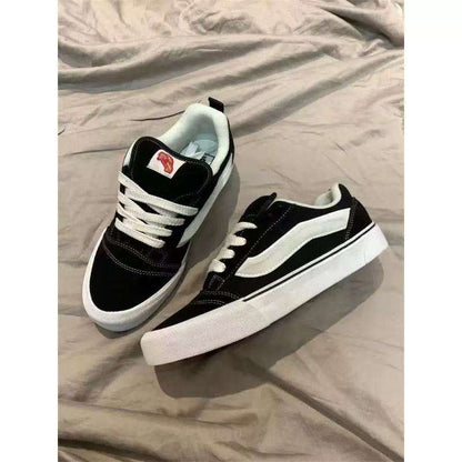 Men's & Women's Thick-Soled Sneakers New Spring Casual Black Shoes with American Single Style for Couples