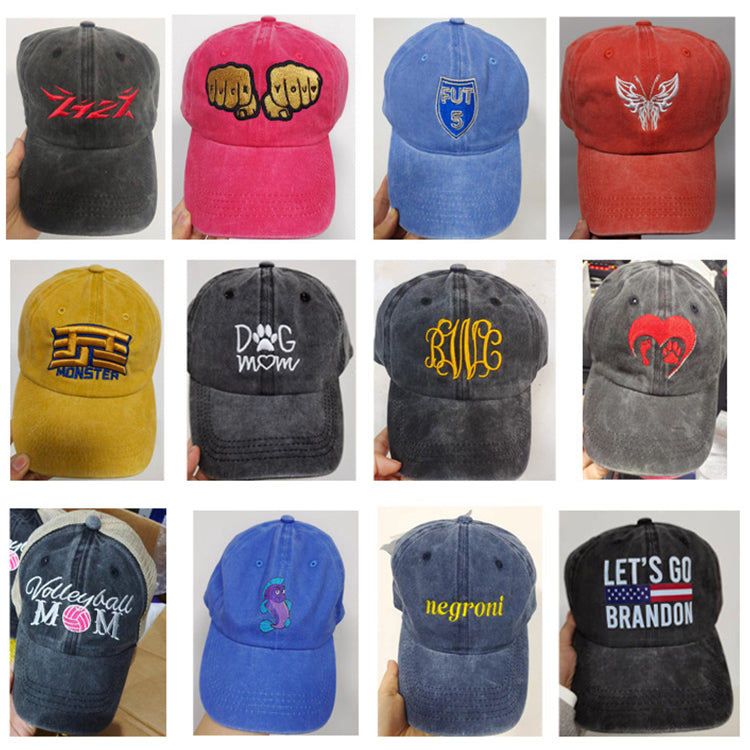 Wholesale Custom Logo 6 Panel Men Blank Washed Unstructured Low Profile Dad Hat 100% Cotton Plain Strapback Vintage Baseball Cap