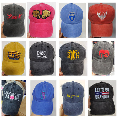 Wholesale Custom Logo 6 Panel Men Blank Washed Unstructured Low Profile Dad Hat 100% Cotton Plain Strapback Vintage Baseball Cap