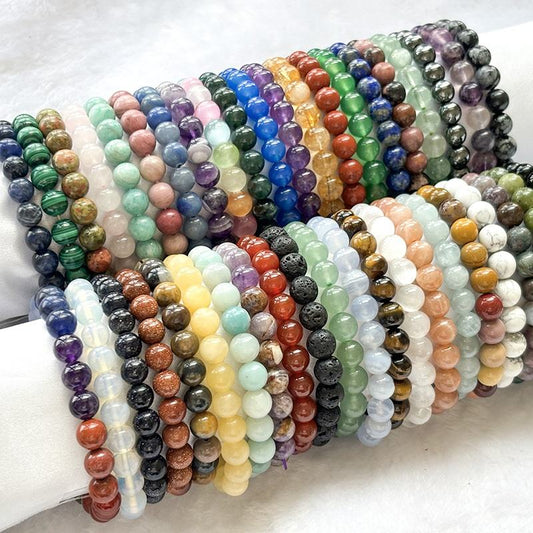 50 Bestsellers Stone Bracelets 8mm Unisex Bracelets Multi Colors Stretched Bracelets Cute and Versatile