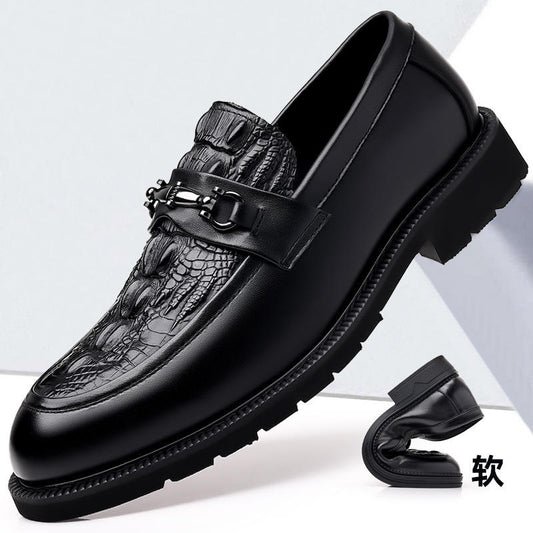 Autumn Trendy Business Casual Leather Dress Shoes for Men Comfort Style Breathable Soft Anti-Slip EVA Insole Weddings Formal