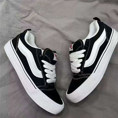 Men's & Women's Thick-Soled Sneakers New Spring Casual Black Shoes with American Single Style for Couples