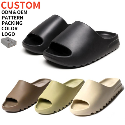 Wholesale Custom Logo EVA Open Toe Slippers Soft Lightweight Casual Sandals for Men Women Summer Thick Bottom Anti-Slip Slides
