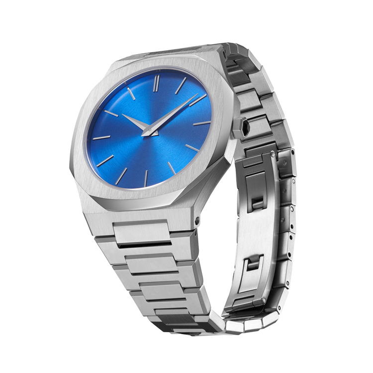 Own Brand Watches Men 40mm Custom logo Luxe Horloge Silver Blue Dial Watch for Men